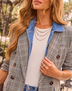 Fall Muse Convertible Plaid Double Breasted Blazer