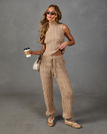 Luxe Embrace Cable Knit Turtleneck Tank Top