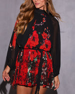 Scarlet Petal Waist Tie Mini Dress