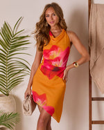 Esadora Tropical Print Mini Dress