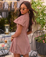 Josette Cotton Gingham Bubble Hem Mini Dress