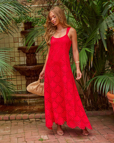 cotton eyelet maxi dress Ritual Moment Cotton Eyelet Maxi Dress VICI