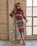 Bold Hues Colorblock Midi Sweater Dress