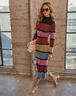 Bold Hues Colorblock Midi Sweater Dress