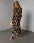 Solflower Printed Mesh Midi Dress