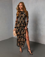 Solflower Printed Mesh Midi Dress