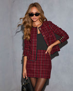 Cranberry Lane Tweed Plaid Blazer