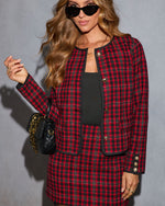 Cranberry Lane Tweed Plaid Blazer