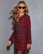 Cranberry Lane Tweed Plaid Blazer