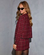 Cranberry Lane Tweed Plaid Blazer