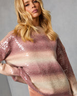Sweet Agenda Knit Striped Sequin Sweater