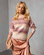 Sweet Agenda Knit Striped Sequin Sweater