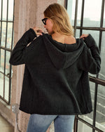 Black % Winsloe Knit Open Front Cardigan-4
