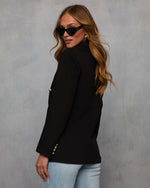 Black % Serious Business Pocketed Blazer-4