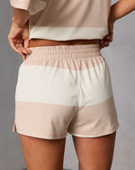 Khaki Multi % Cozy Standard Striped Shorts-4