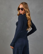 Luxe Routine Ribbed Knit Long Sleeve Top
