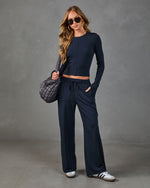 Luxe Routine Ribbed Knit Long Sleeve Top