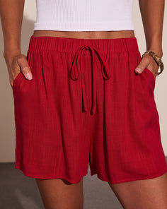 Veranda Muse Linen Blend Drawstring Shorts