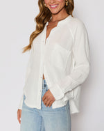White % Summer Chill Cotton Button Down Top-3