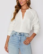 White % Summer Chill Cotton Button Down Top-2