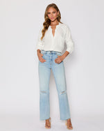 White % Summer Chill Cotton Button Down Top-1