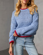 Meyers Knit Contrast Trim Crew Neck Sweater