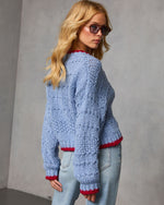 Meyers Knit Contrast Trim Crew Neck Sweater