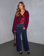 Lolie Satin Front Tie Cardigan