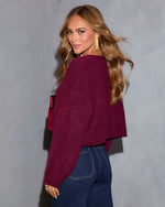 Lolie Satin Front Tie Cardigan