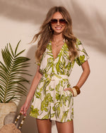 Marina Mood Tropical Print Belted Romper