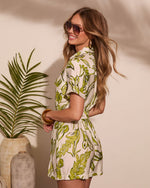 Marina Mood Tropical Print Belted Romper