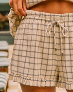 Easy Current Drawstring Checkered Plaid Shorts