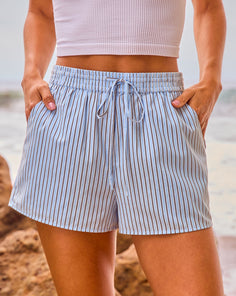 Harbor Lights Striped Drawstring Shorts