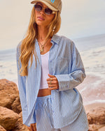 Harbor Lights Striped Button Down Top