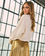 Ivory % Elouise Cropped Crewneck Sweater-4