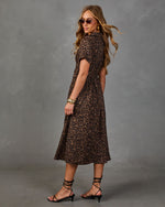 Wild Affair Belted Animal Print Midi Dress
