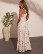 Sea Shimmer Seashell Print Halter Neck Maxi Dress