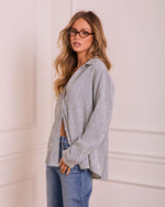 Courtnie Striped Button Down Top