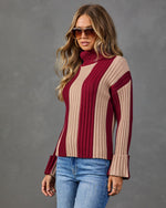 Nomi Contrast Striped Turtleneck Sweater