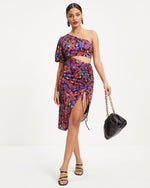 Floral % Alessi Floral Cutout Ruched Midi Dress-1-5
