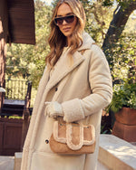 Hutson Suede Faux Fur Trim Shoulder Bag
