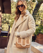 Hutson Suede Faux Fur Trim Shoulder Bag