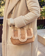 Hutson Suede Faux Fur Trim Shoulder Bag