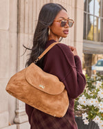 Janice Faux Suede Shoulder Bag