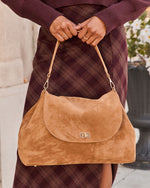 Janice Faux Suede Shoulder Bag