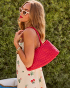 Tove Woven Vegan Leather Tote Bag