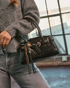 Freyah Vegan Leather Charm Top Handle Bag