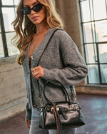 Freyah Vegan Leather Charm Top Handle Bag