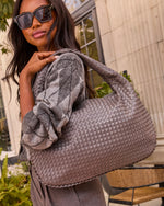 Sophie Woven Vegan Leather Shoulder Bag