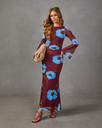 Flower Child Floral Mesh Maxi Dress
